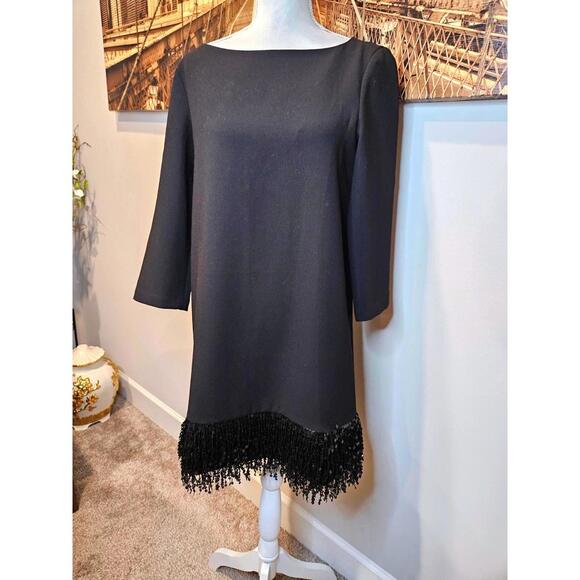Kate Spade Black Cocktail Dress with Sequin Fringe Detail - Picture 1 of 6